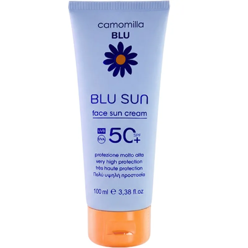 Camomilla Μπλε Sun Spf50+ Face Sun Cream Αντηλιακή Κρέμα Προσώπου & Ντεκολτέ Πολύ Υψηλής Προστασίας Κατάλληλη για Όλους τους Τύπους Επιδερμίδας Ακόμη & για Ευαίσθητες 100ml