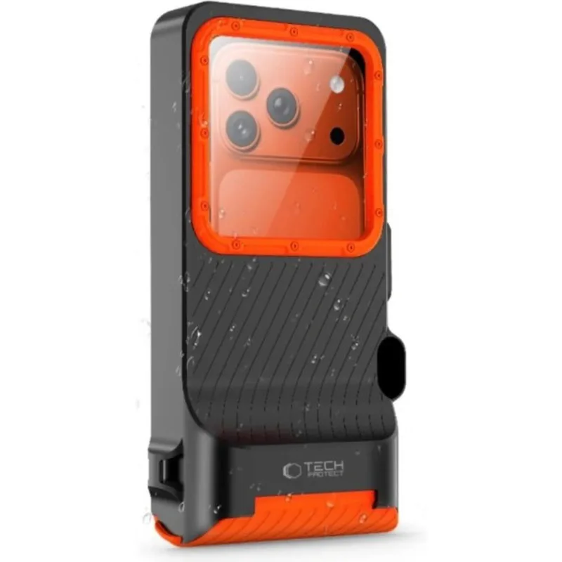 Universal Αδιάβροχη Θήκη Κινητού Tech-Protect IPX8 Pro για Smartphones 4.7" - 6.9" / Καταδύσεις έως 15m - Black / Πορτοκαλί (5906302353156)