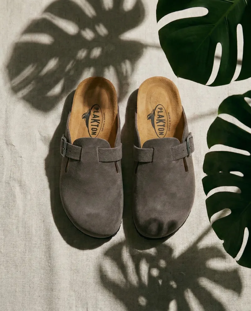 Plakton Suede Anatomical Clogs - 181539 - Khaki