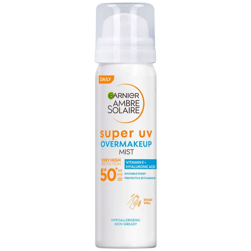 Garnier Ambre Solaire Super UV Overmakeup Mist Spf50+ Αντηλιακό Σπρέι Προσώπου Πολύ Υψηλής Προστασίας 75ml