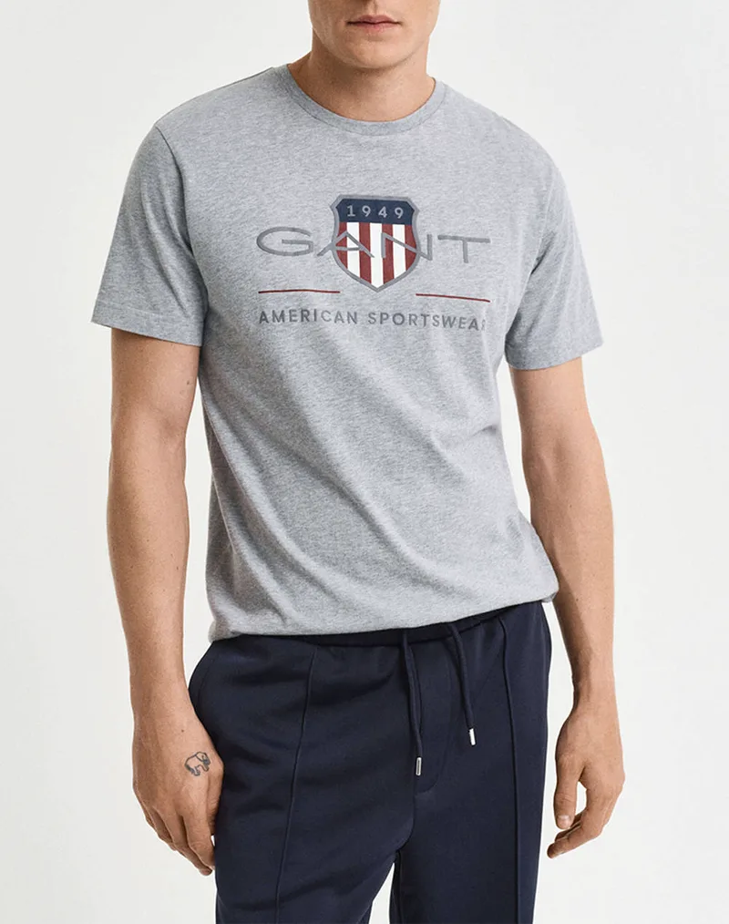 GANT ΜΠΛΟΥΖΑ ΚΜ REG ARCHIVE SHIELD SS T-SHIRT 3G2003199-93 LightGray