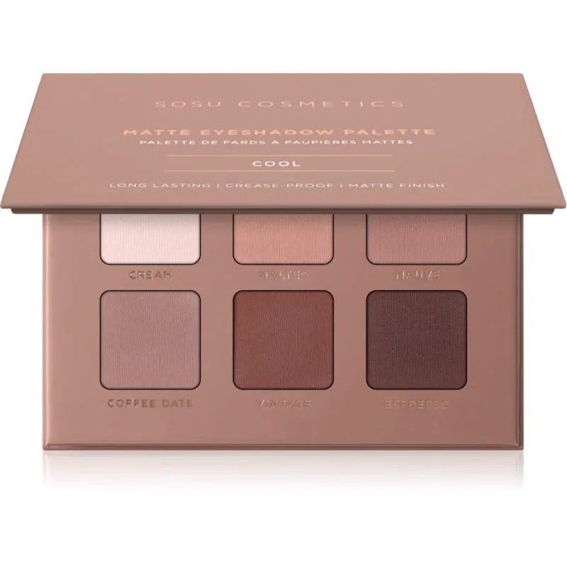 SOSU Cosmetics Matte Eyeshadow Palette Παλέτα σκιών για τα μάτια απόχρωση Cool 6x1.3 γρ