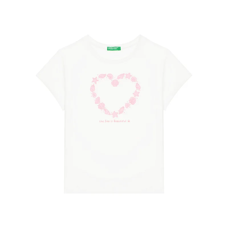 United Colors Of Benetton T-Shirt 3JERG10J3 Λευκό Regular Fit
