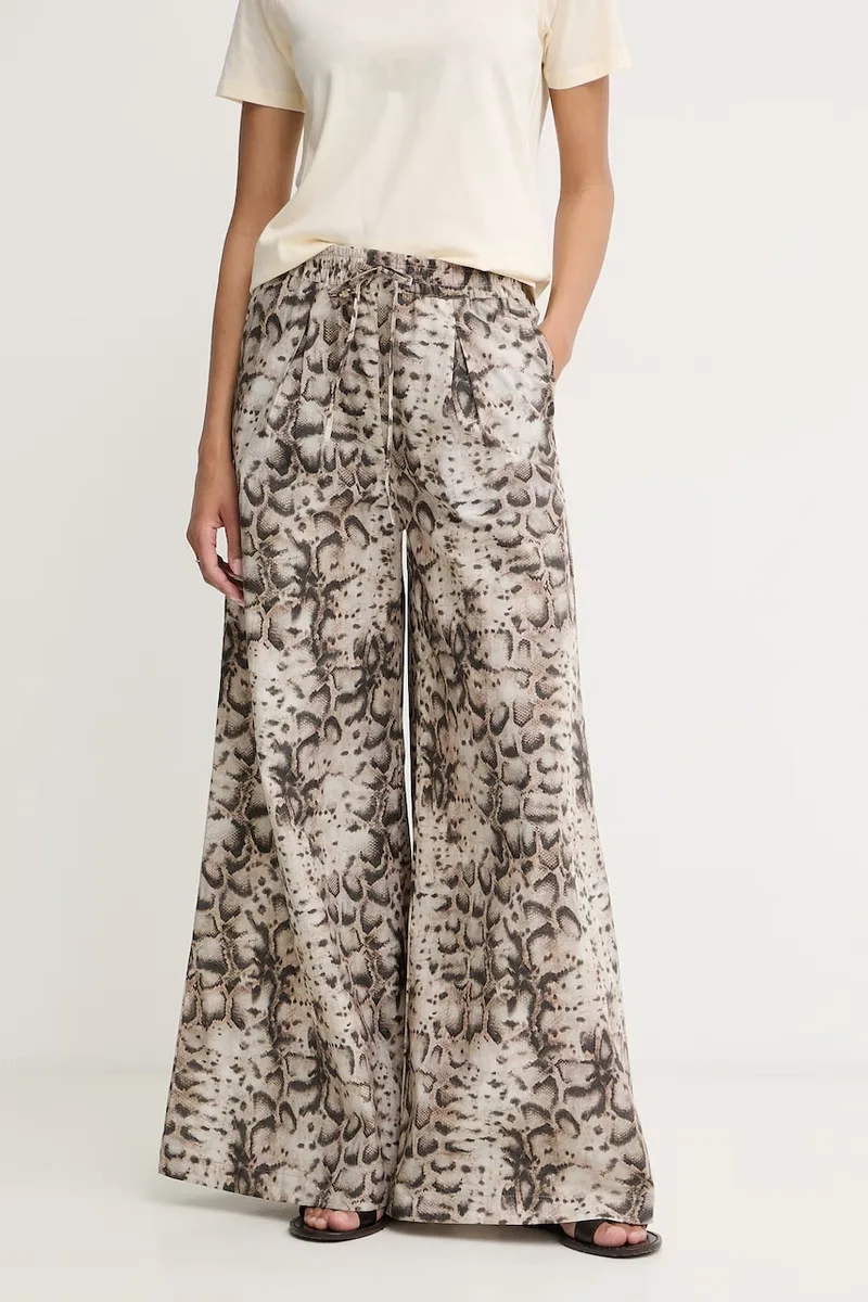 Pinko παντελόνι wide leg Γυναικεία βαμβακερά