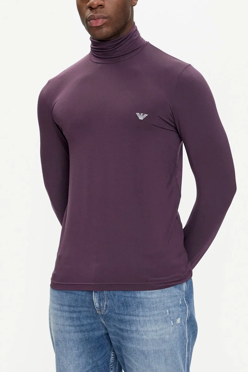 EMPORIO ARMANI T-SHIRT TURTLENECK ΕΣΩΡΟΥΧΟ LOGO ΜΩΒ