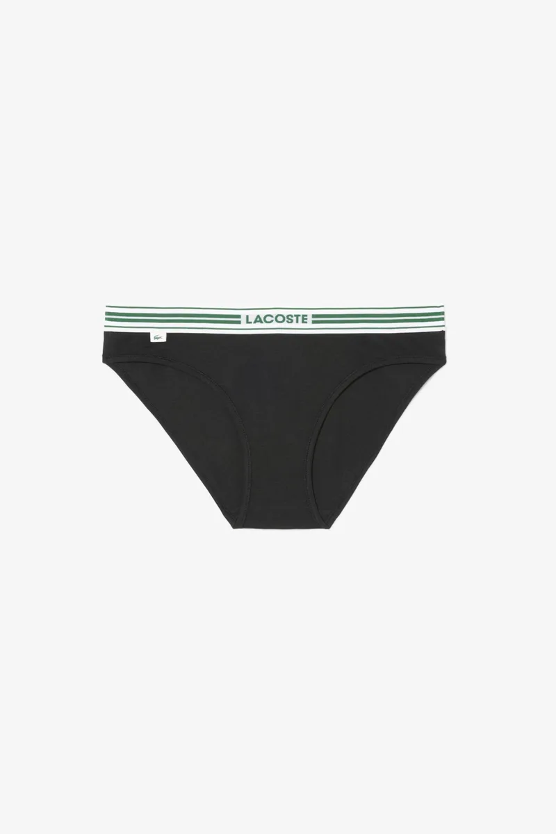 Lacoste γυναικείο εσώρουχο brief με contrast μέση και λογότυπο - 8F1333-00 Μαύρο