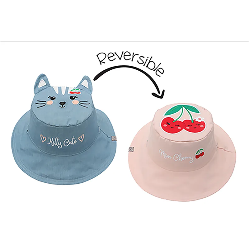 Καπέλο Διπλής Όψης UPF50 4-6Ετών Cat-Cherry FlapJackKids FJKSH822L (Μέγεθος: 4-6 Ετών) - FlapJackKids - FJKSH822L