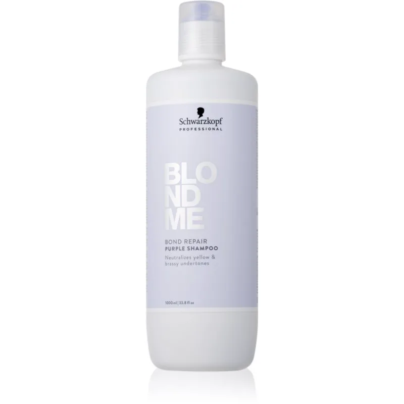 Schwarzkopf Professional Blondme Bond Repair Purple Shampoo Βιολέ σαμπουάν για ξανθά μαλλιά 1000 ml