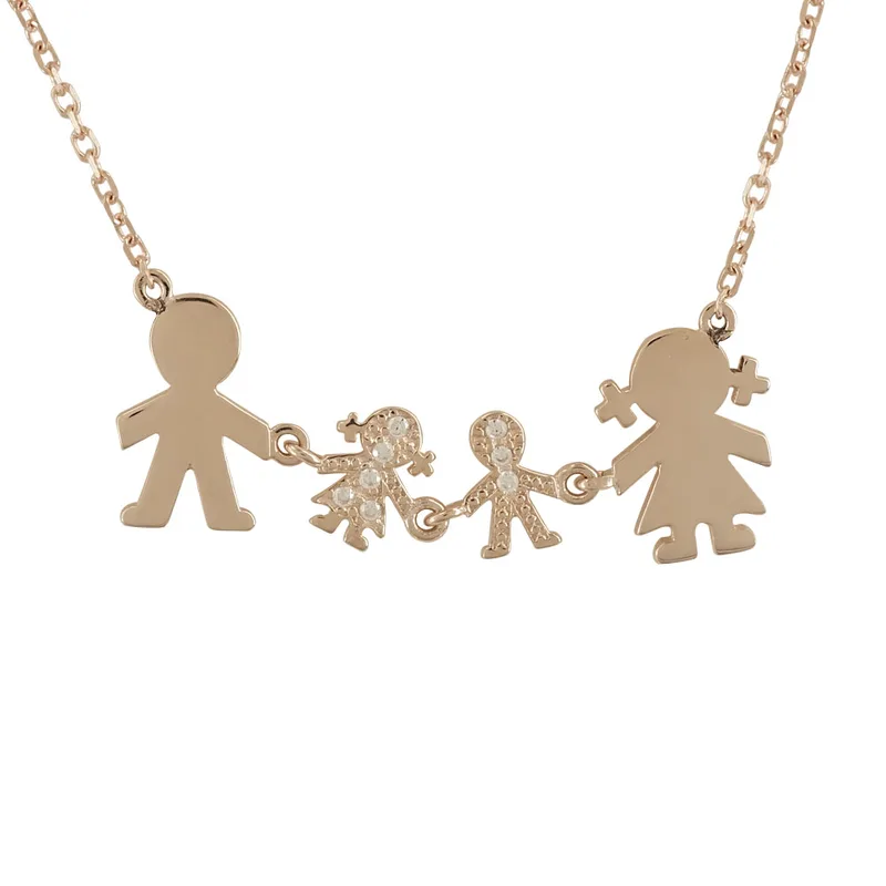 Ροζ Χρυσό Κολιέ Family Κ9 KL427