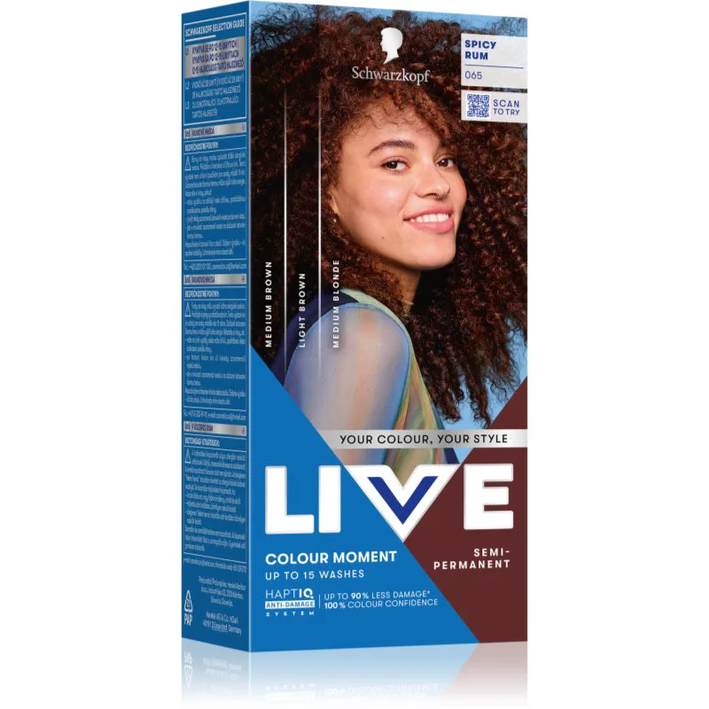 Schwarzkopf LIVE Colour Moment προσωρινή βαφή μαλλιών απόχρωση 065 Spicy Rum 50 ml