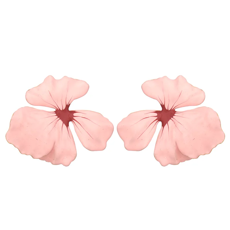 vintage σκουλαρίκια μεταλλικά Geranium ροζ