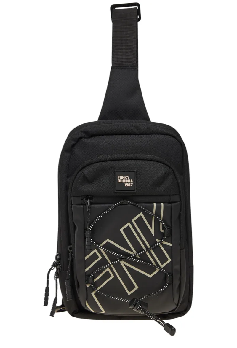Τσάντα Ώμου Funky Buddha Printed Logo FBM010-004-10-BLACK Ανδρικό