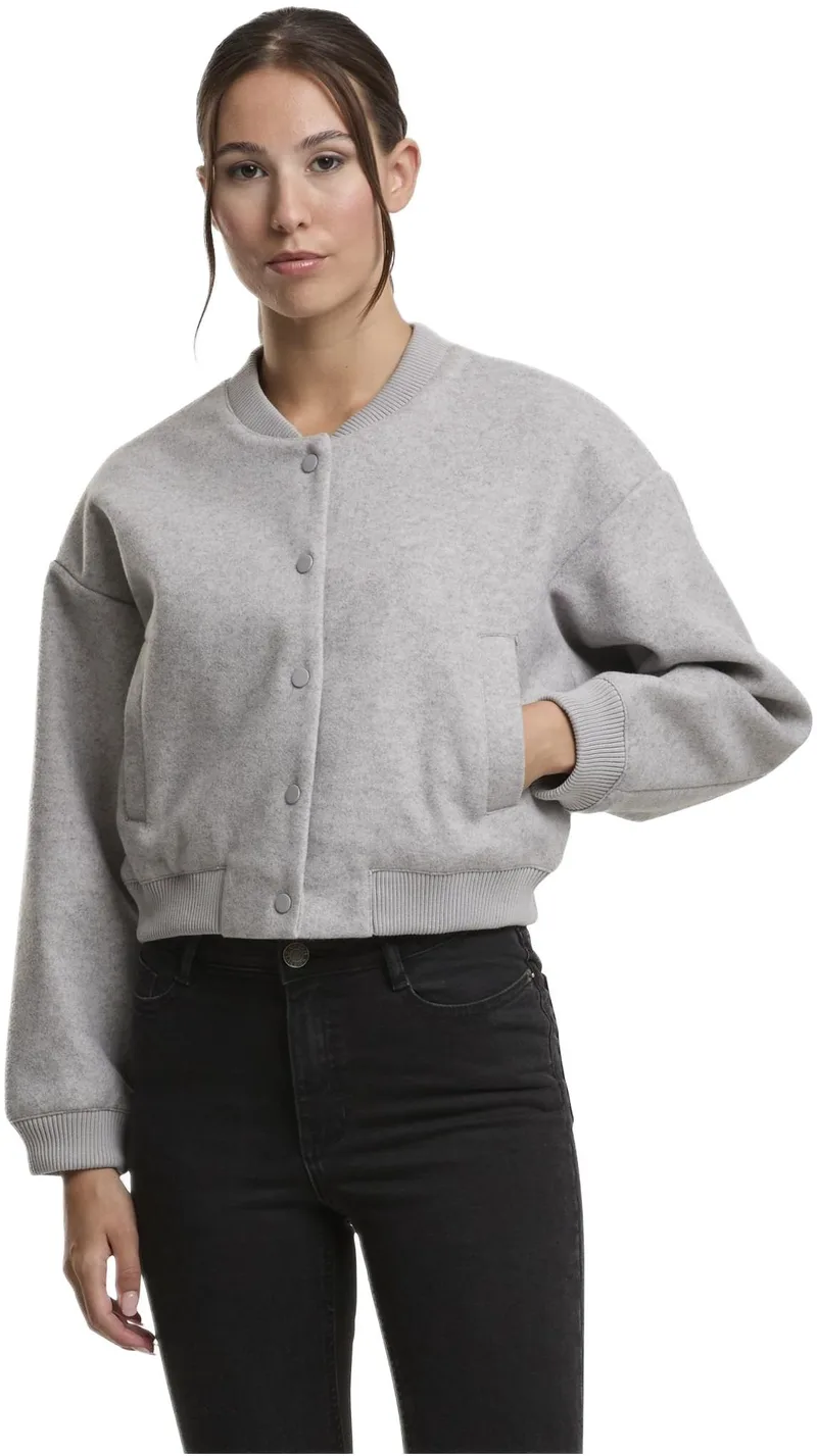 Ladies Balloon Bomber Jacket Urban Classics TB8109-03061 heathergrey