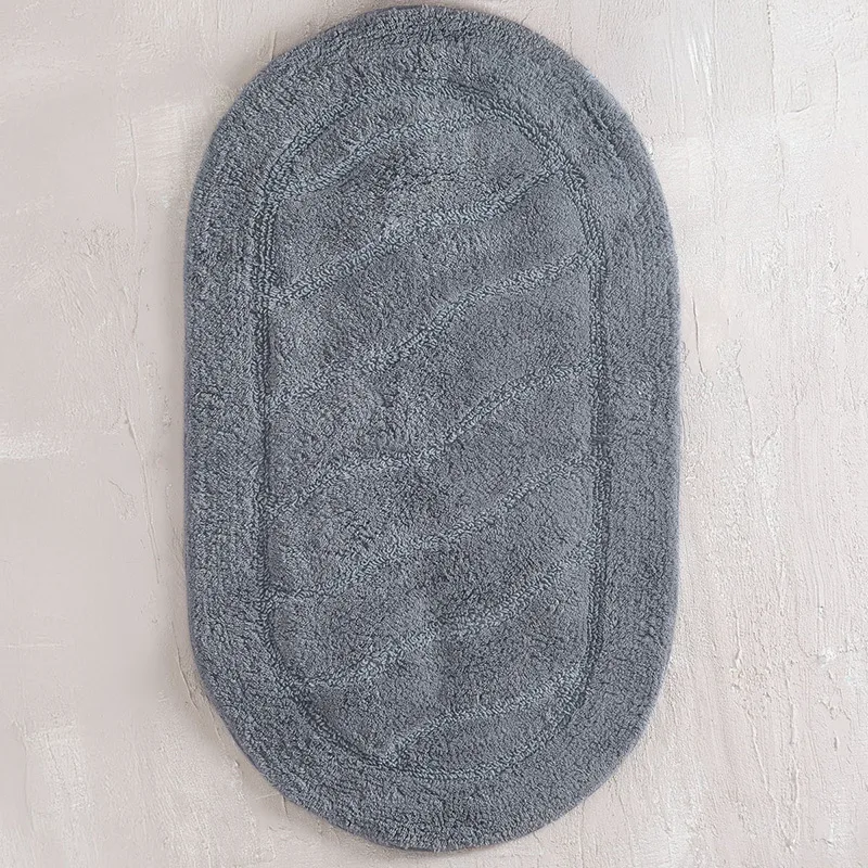Πατάκι Μπάνιου 50X80 Rythmos Oval Γκρι Σκουρο (50x80)
