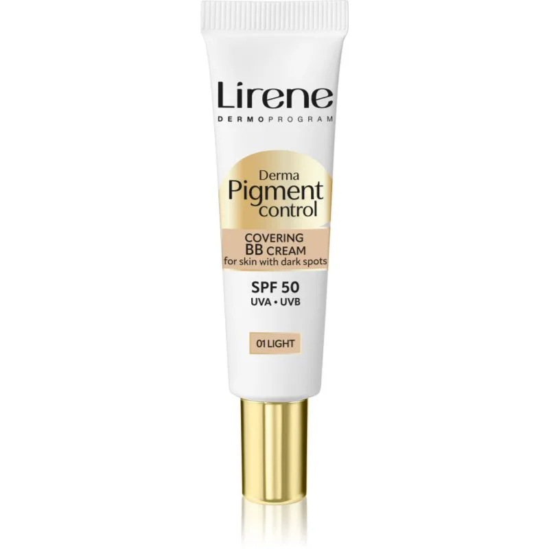 Lirene Derma Pigment Control Covering BB Cream SPF 50 λαμπρυντική ΒΒ κρέμα κατά των χρωστικών κηλίδων απόχρωση 01 Light 30 ml