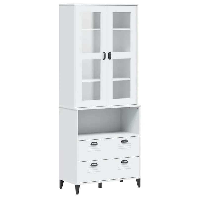 vidaXL Ντουλάπι Ψηλό VIKEN Λευκός 80x40x80 εκ. από Μασίφ Ξύλο Πεύκου