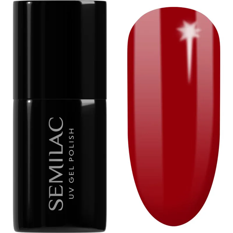 Semilac UV Hybrid Winter Collection τζελ βερνίκι νυχιών με τη χρήση των UV/LED λαμπτήρων απόχρωση 608 Soft Red 7 ml