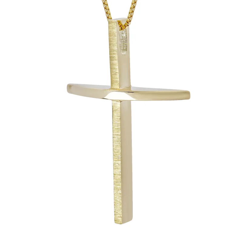 Σταυρός Βάπτισης Ανδρικός Σε Κίτρινο Χρυσό 14 Καρατίων ST3697