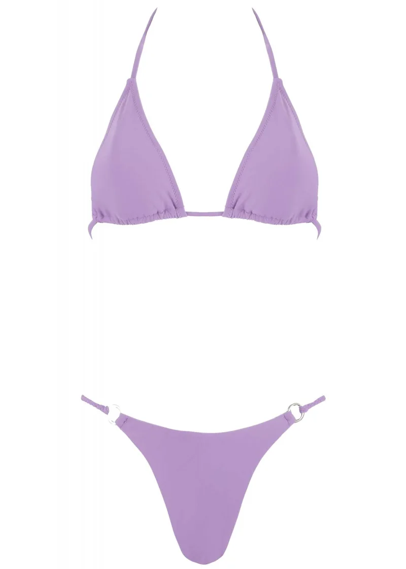 Σέτ μαγιό τρίγωνο αποσπώμενη ενίσχυση bikini brazilianne. Καλύπτει B Cup. ΛΙΛΑ