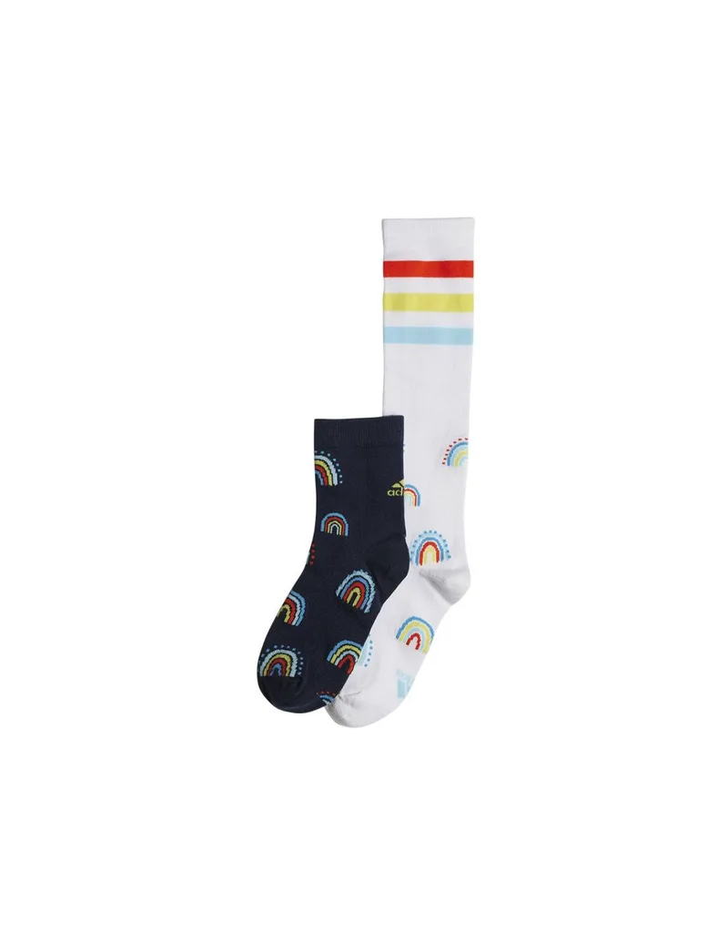 Adidas Παιδικές Κάλτσες Μακριές Rainbow Πολύχρωμες 2 Ζευγάρια HN5735