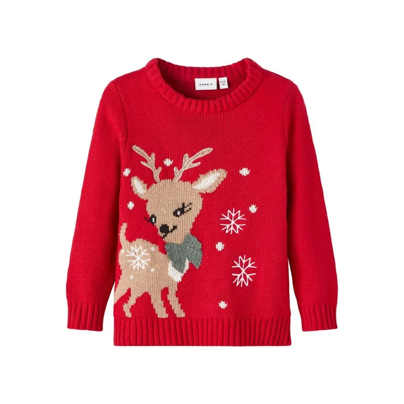 Μπλούζα πλεκτή κορίτσι Christmas name it-13209886-Jester Red