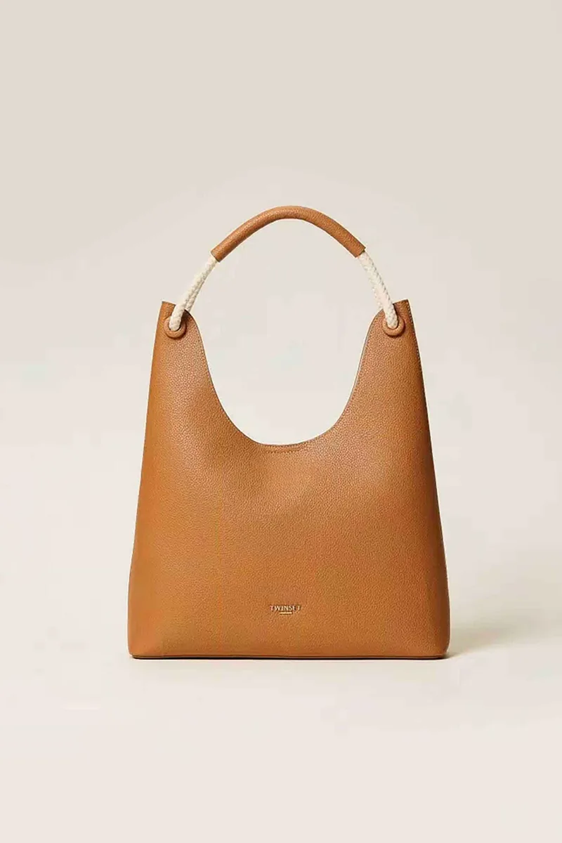 Twinset γυναικεία τσάντα hobo - 261TD8190 Καμηλό