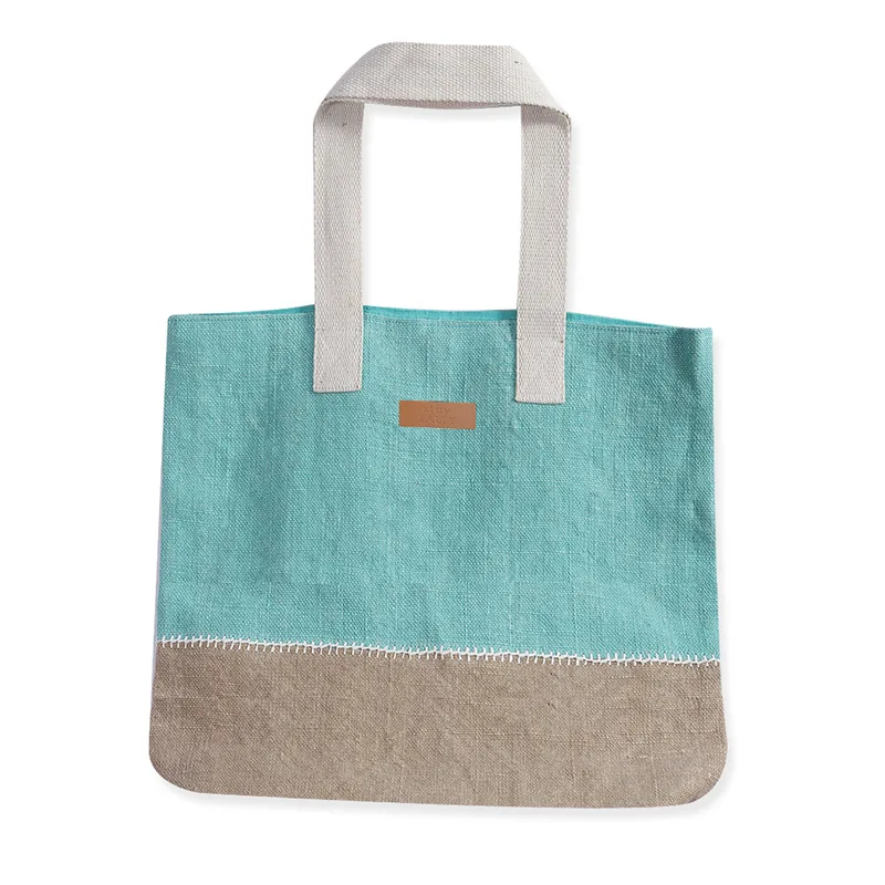 Ψάθινη Τσάντα Θαλάσσης (45x38) Nef-Nef Homeware Auron Turquoise