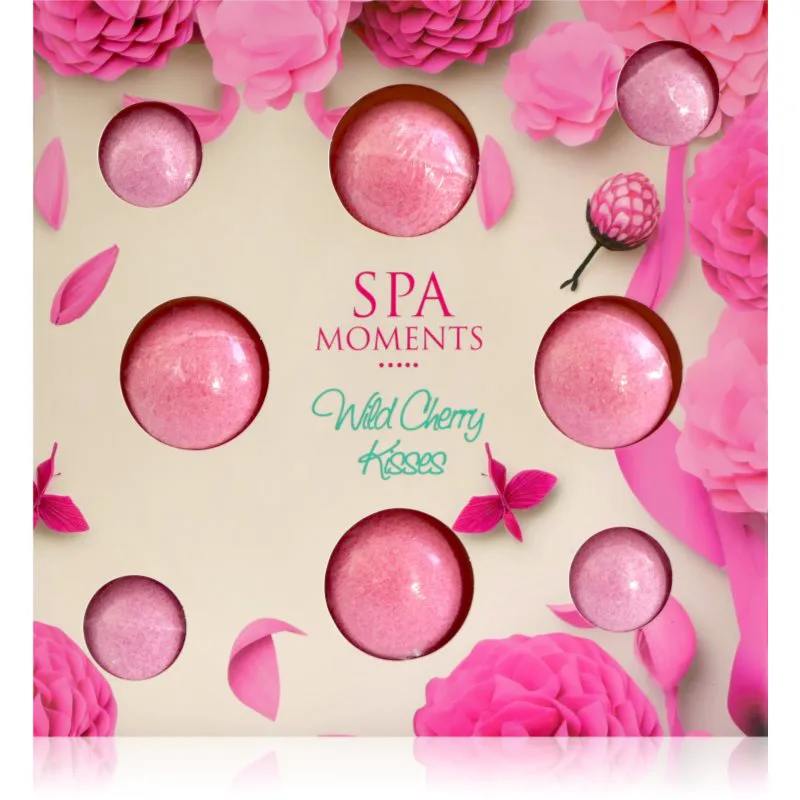 Spa Moments Wild Cherry Kisses αφρώδεις μπάλες για το μπάνιο