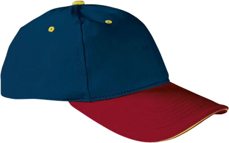Καπέλο SANDWICH Valento GOVASANES Orion Navy Blue-Lotto Red-Lemon Yellow