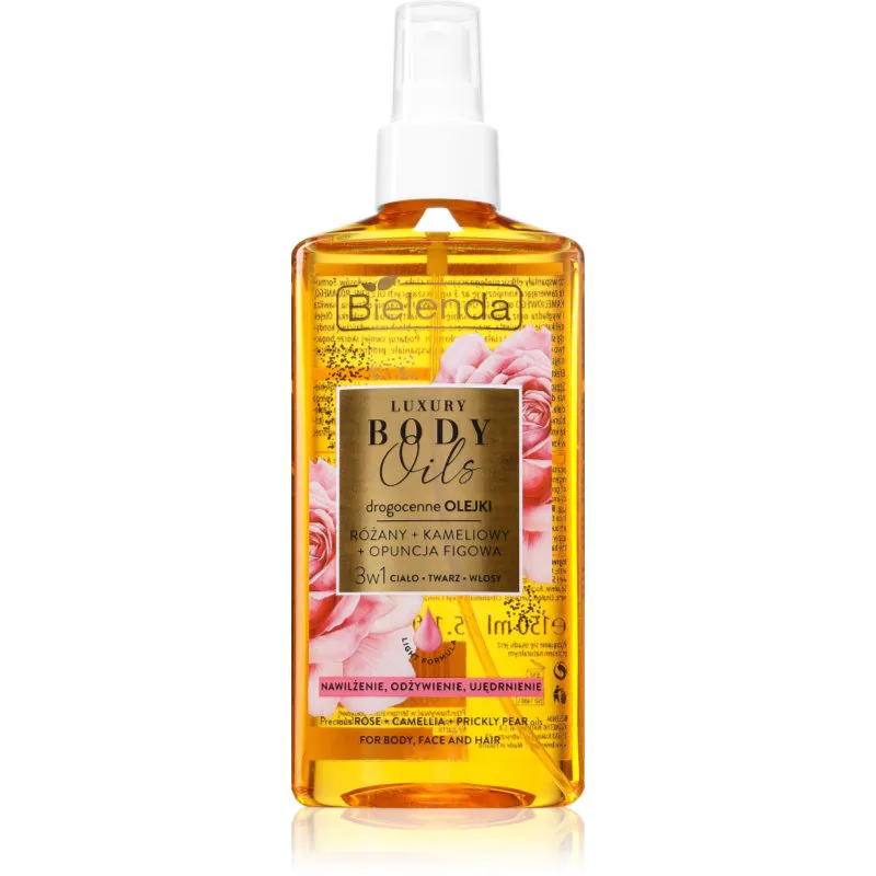 Bielenda Luxury Body Oils Rose + Camellia + Prickly Pear λάδι Για πρόσωπο, σώμα και μαλλιά 150 ml