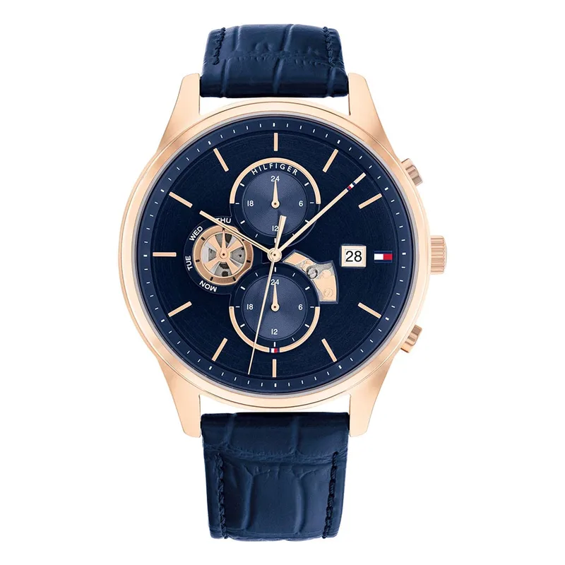 TOMMY HILFIGER Weston Blue Leather Strap 1710503