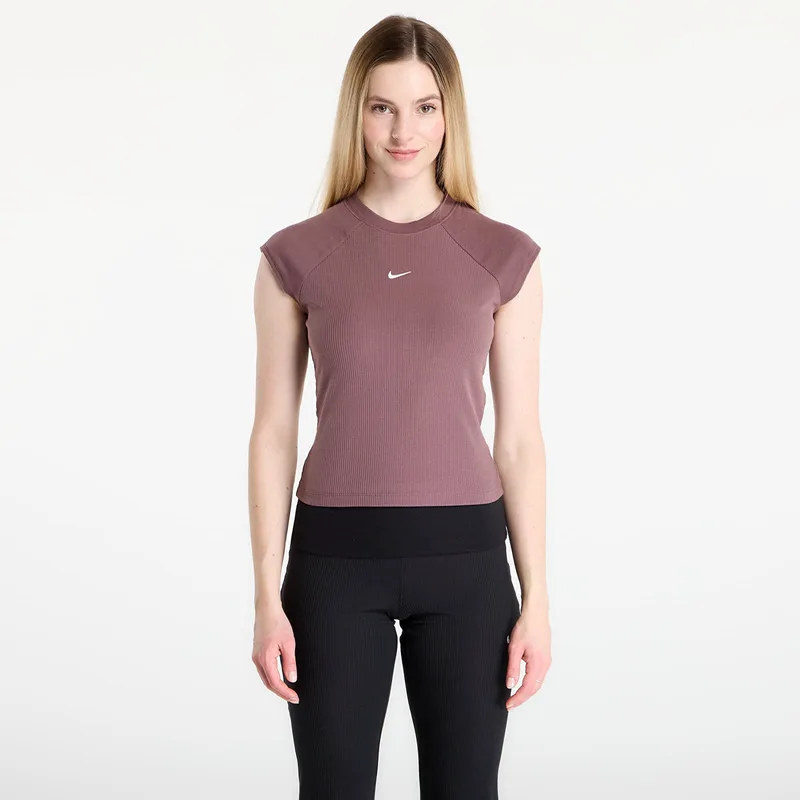 Μπλουζάκι Nike Sportswear Chill Knit Women's Tight Short-Sleeve Ribbed Top Tattoo/ Sail XL