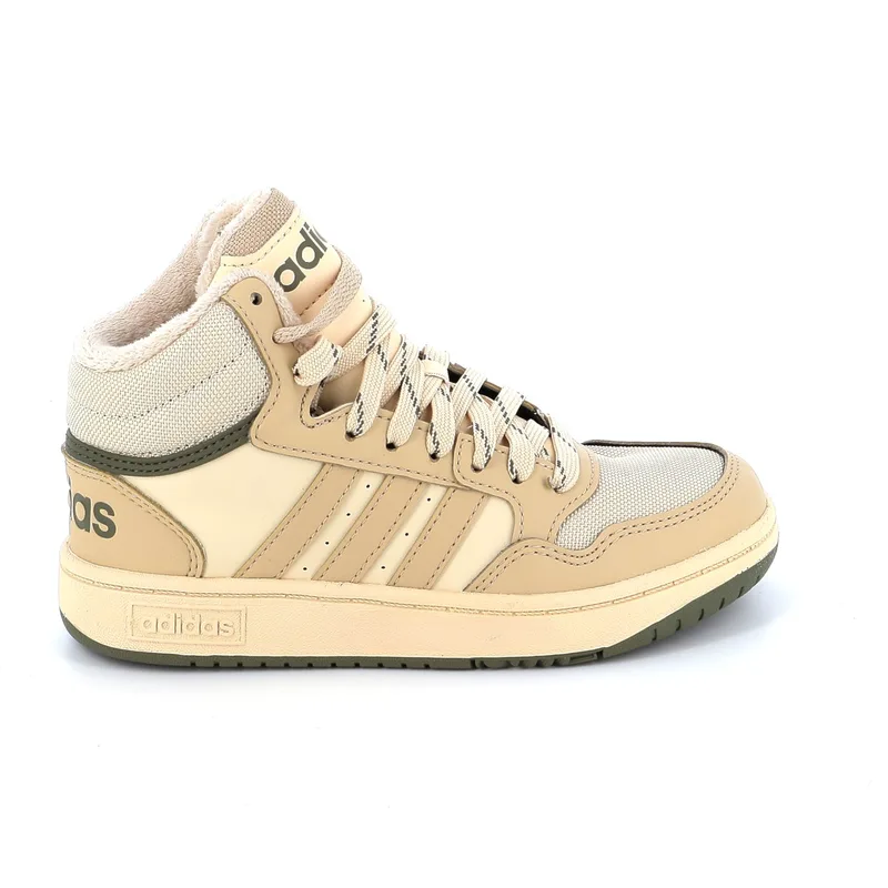 Παιδικό Αθλητικό Μποτάκι για Κορίτσι Adidas Hoops Mid 3.0k Χρώματος Μπεζ IF7738