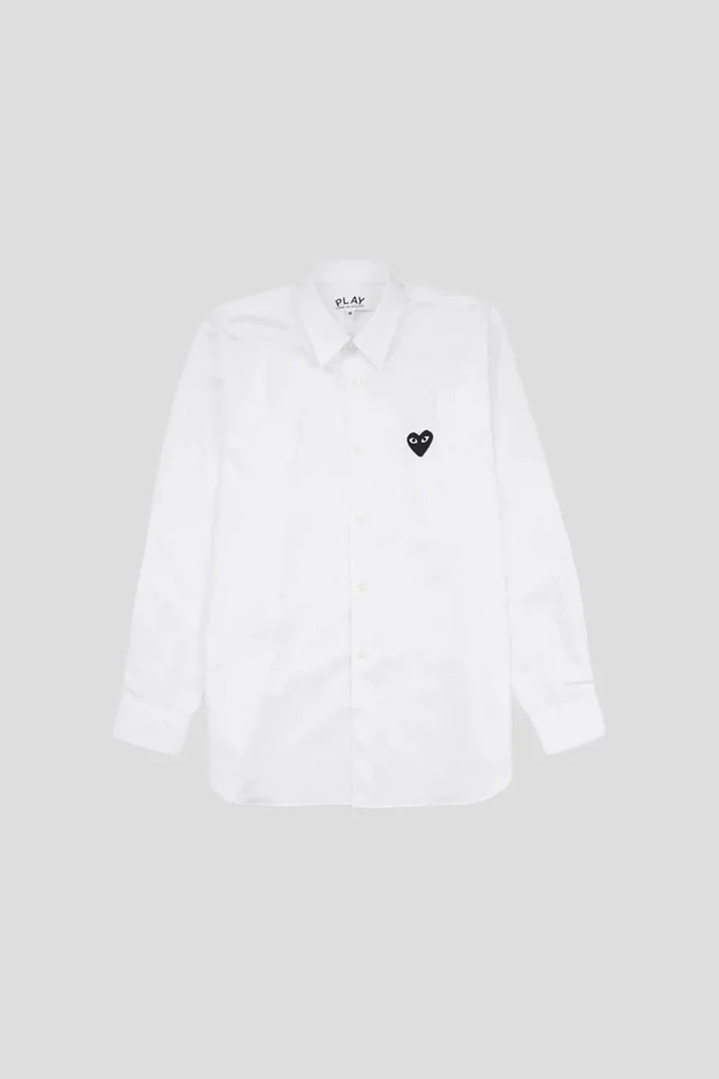COMME DES GARÇONS PLAY Ανδρικό Λευκό Heart Logo Shirt in White