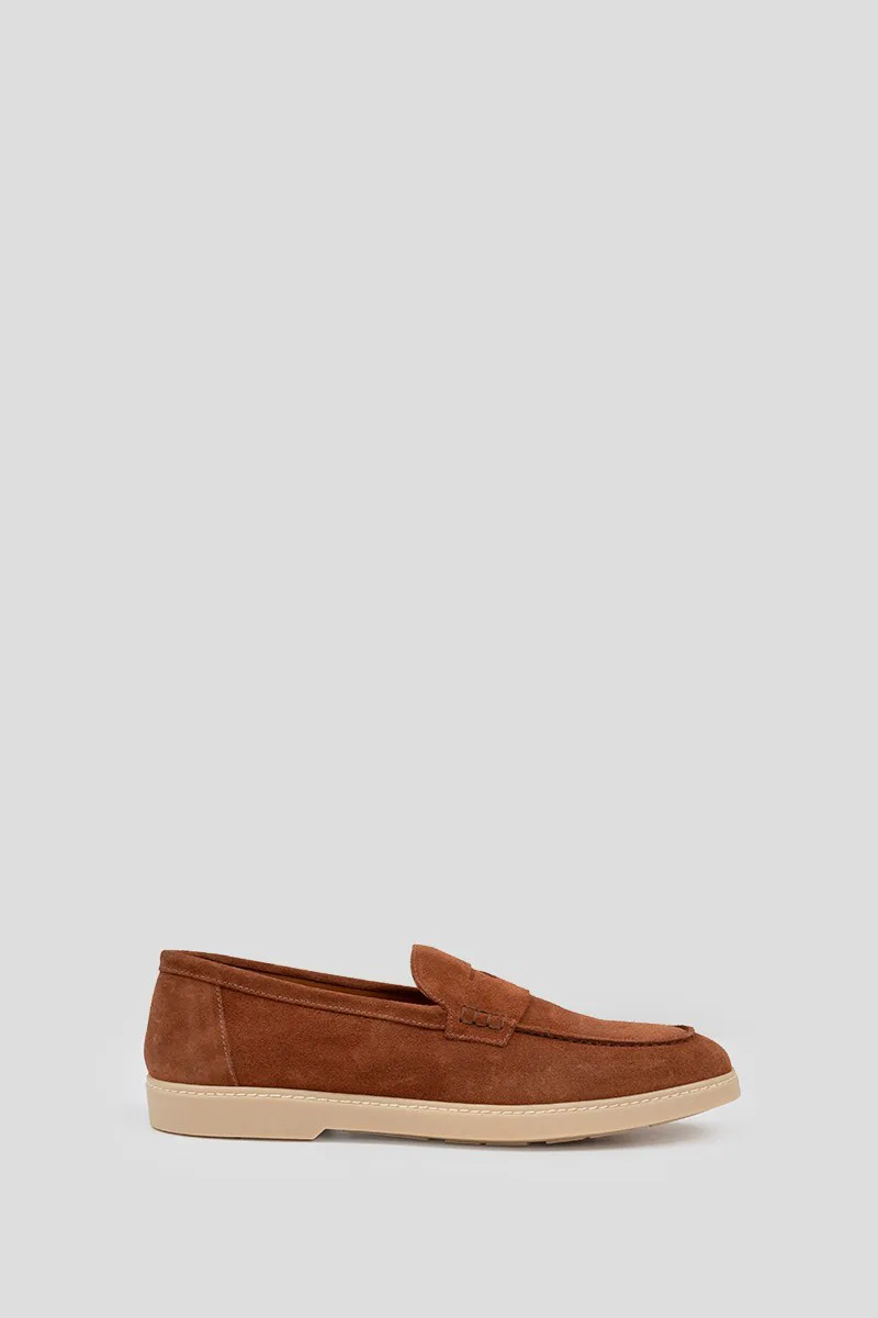 DOUCAL'S Ανδρικό Καφέ Men's Suede Loafers Brown