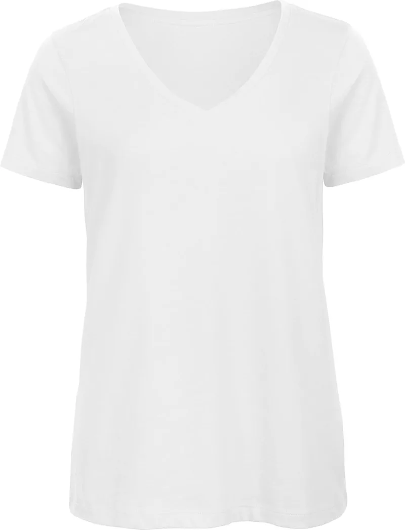 Γυναικείο T-Shirt TW045 B&C Organics Organic V-Neck White