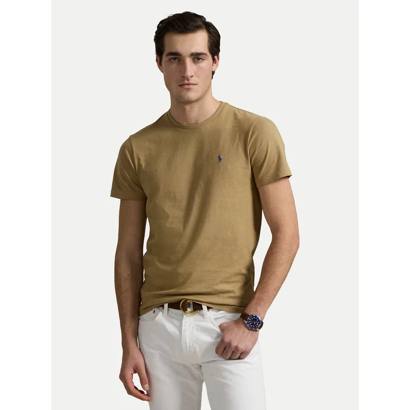 Polo Ralph Lauren T-Shirt 710671438429 Μπεζ Custom Slim Fit