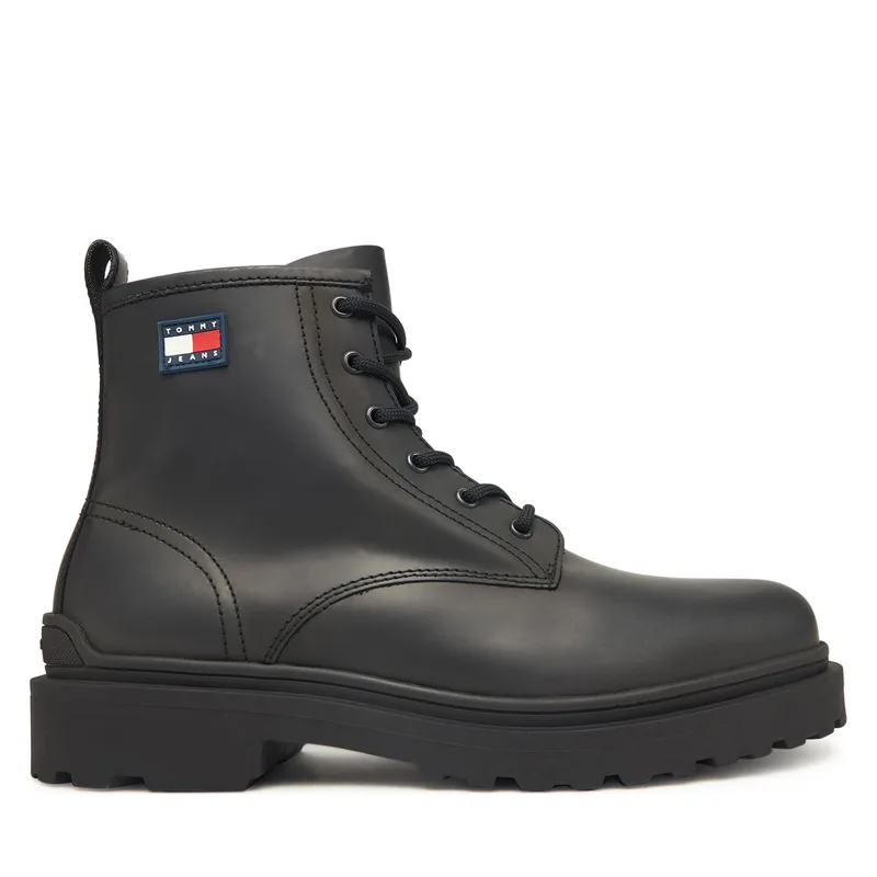 Μποτίνια Tommy Jeans Tjm Lace Up Rubberized EM0EM01628 Μαύρο