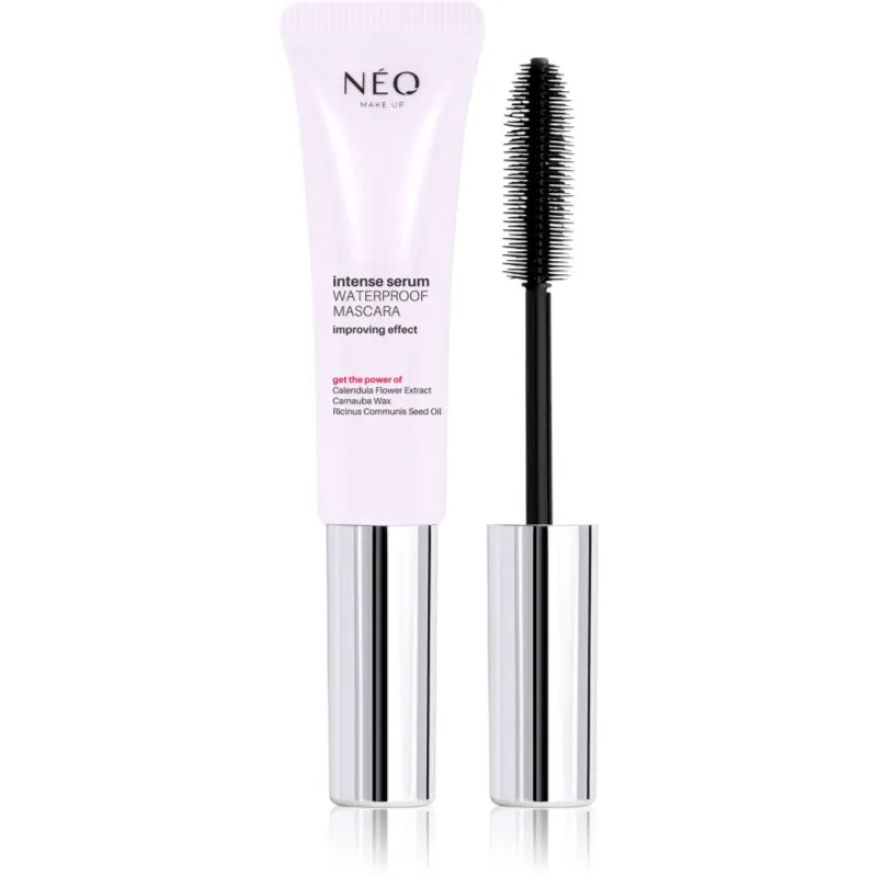 NEO MAKE UP Intense Serum Waterproof Mascara αδιάβροχη μάσκαρα για όγκο και διαχωρισμό των βλεφαρίδων απόχρωση Black 9 ml