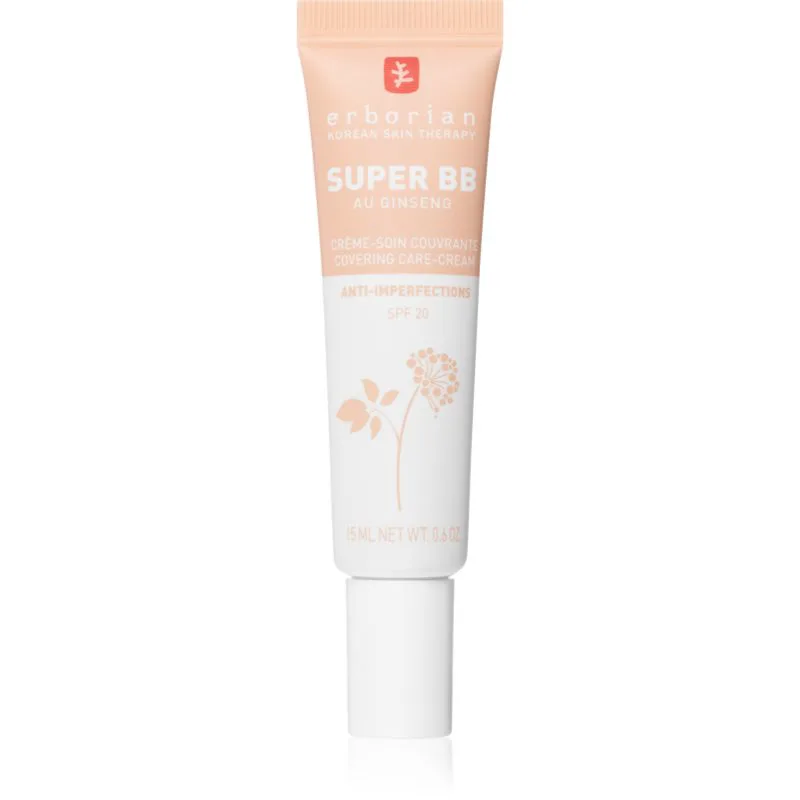 Erborian Super BB Covering Care-Cream ΒΒ κρέμα για άψογη και ενιαία εμφάνιση της επιδερμίδας μικρή συσκευασία απόχρωση Clair 15 ml