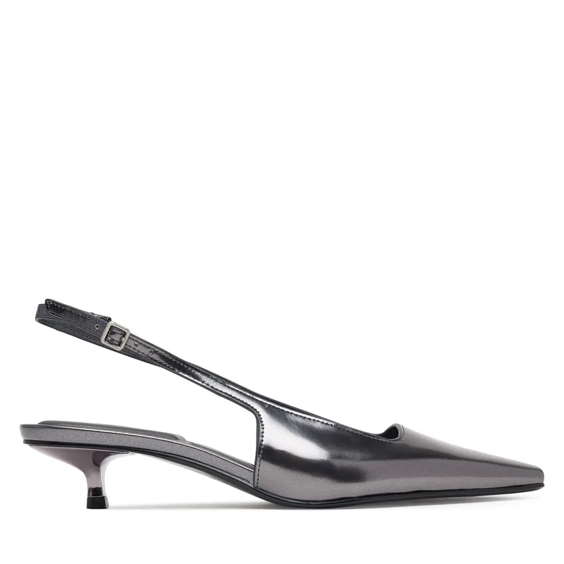 Σανδάλια Calvin Klein Kitten Heel Pump Sling Mirr Lth HW0HW03275 Μαύρο