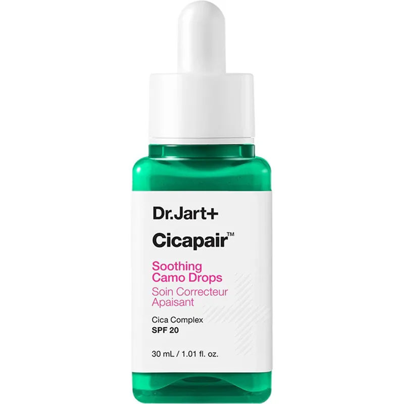Dr.Jart+ Cicapair Spf20 Soothing Camo Drops Serum Ορός Προσώπου Καταπράυνσης & Ανακούφισης Κατάλληλο για Ευαίσθητες Επιδερμίδες με Νιασιναμίδη, Σεντέλα Ασιάτικα 30ml