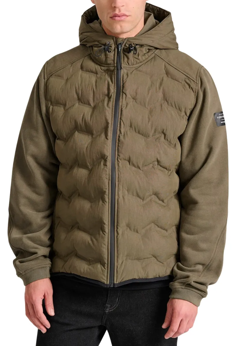 Μπουφάν Funky Buddha Με Καπιτονέ Επένδυση FBM010-050-01-KHAKI Ανδρικό