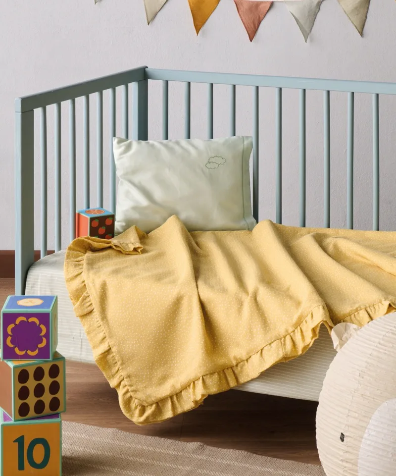 Κουβέρτα Αγκαλιάς Kentia Yn 25 Yellow- White 65x100