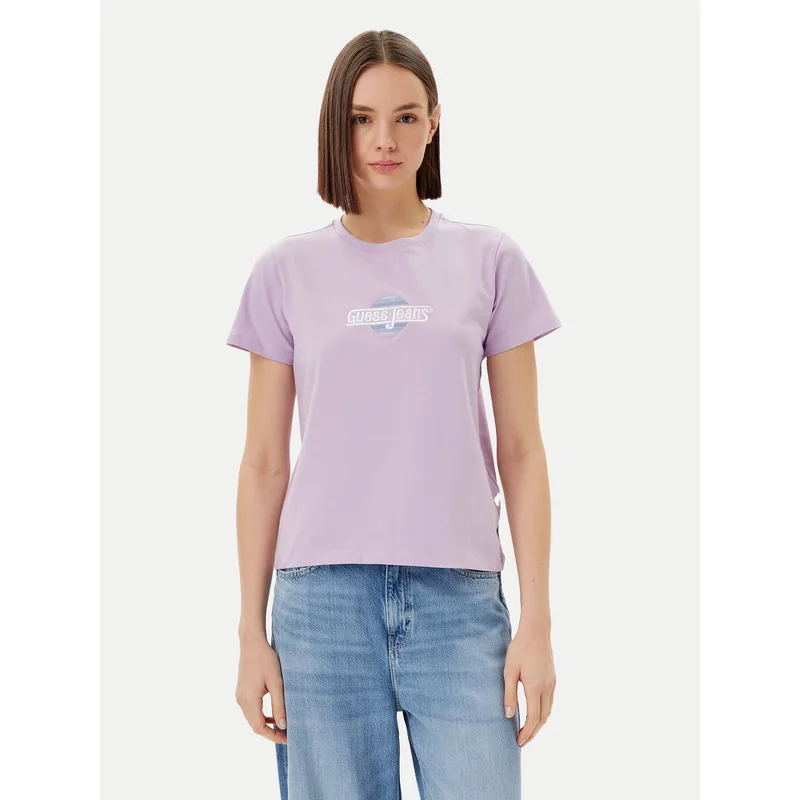 Guess Jeans T-Shirt W5GI26 J1314 Μωβ Regular Fit