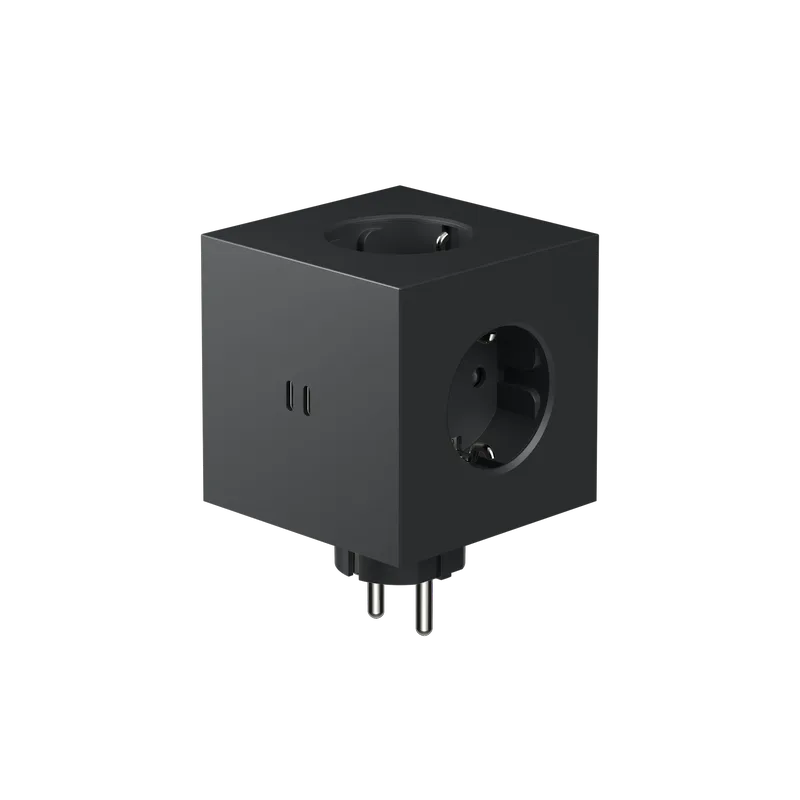 Square 2 Πολύπριζο Επέκτασης με Διπλή θύρα USB-C - Μαύρο