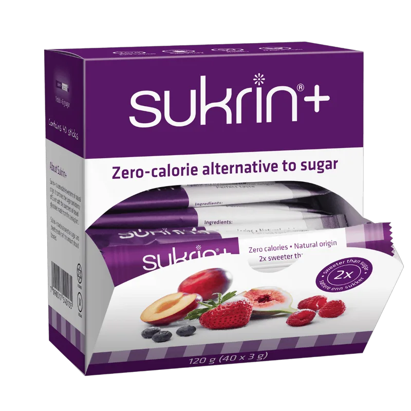 Sukrin+ – Ερυθριτόλη με Στέβια (Διπλή Γλυκύτητα) 3gr x 40τμχ