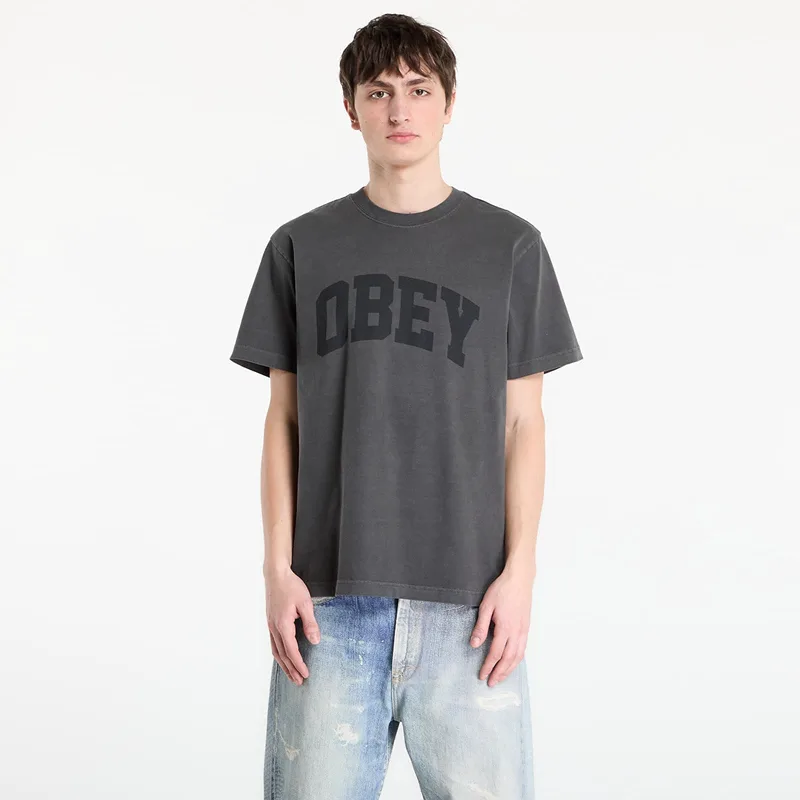 T-shirt OBEY Collegiate Pigment Tee Pigment Stretch Limo L