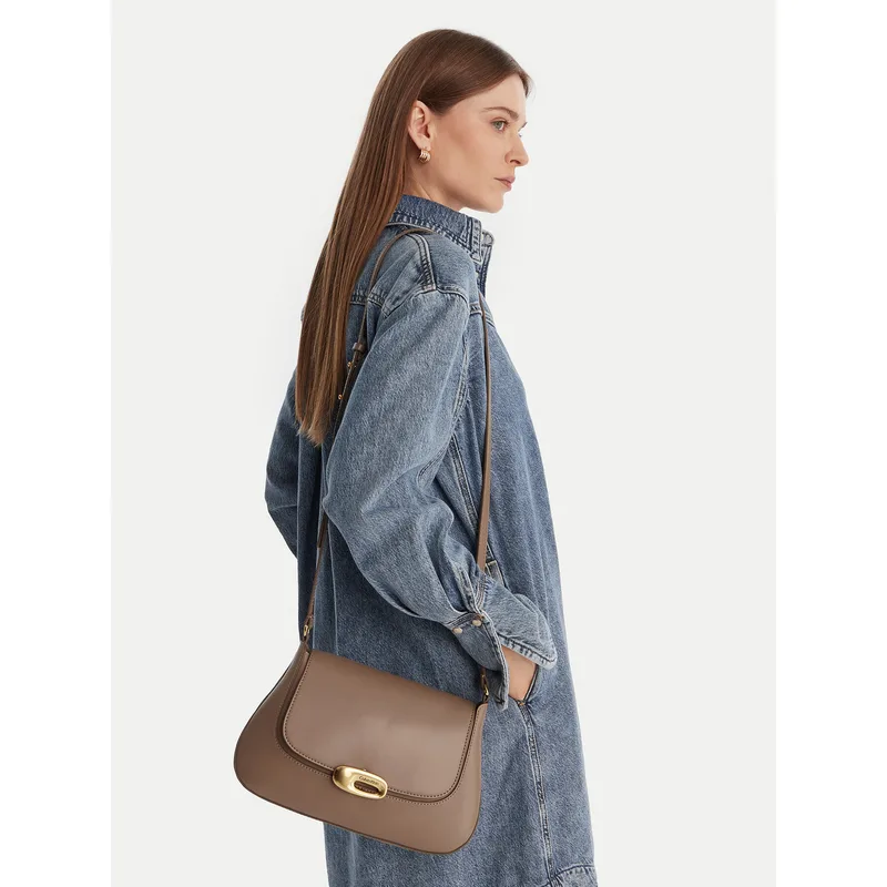Τσάντα Calvin Klein Hardware Flap Meidum Crossbody LV04F3401G Μπεζ