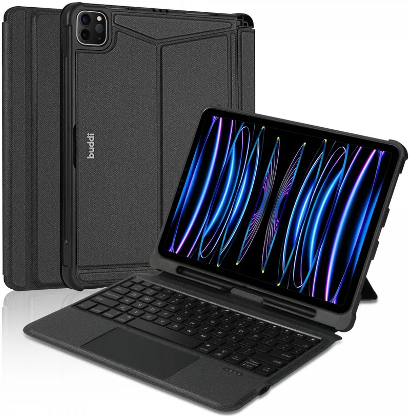 Buddi Thorn Keyboard Case - Θήκη με Υποδοχή για Apple Pencil και Αποσπώμενο Μαγνητικό Πληκτρολόγιο Bluetooth - Apple iPad Air 7 2025 11" / Air 6 2024 11" / Air 5 2022 10.9" / Air 4 2020 10.9" - Black (8719246386657)
